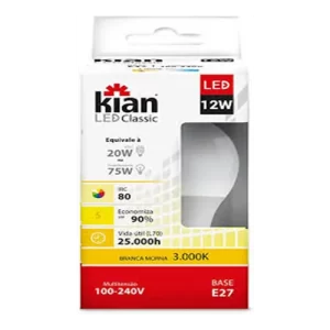 Lâmpada Bulbo Led 12W Bivolt E27 Branco Quente