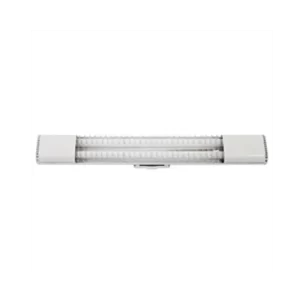Luminária Elíptica Aletada Branca - Para 2 Lâmpadas Tubulares Led 9W