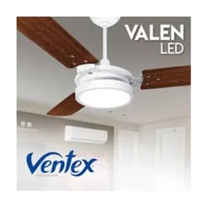 Ventilador Teto Valen Led18W Bf 6500K 127V Branco/Mogno Ventex (704)