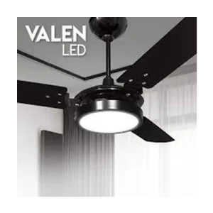 Ventilador Teto Valen Led18W Bf 6500K 127V Preto/Mogno Ventex (700)